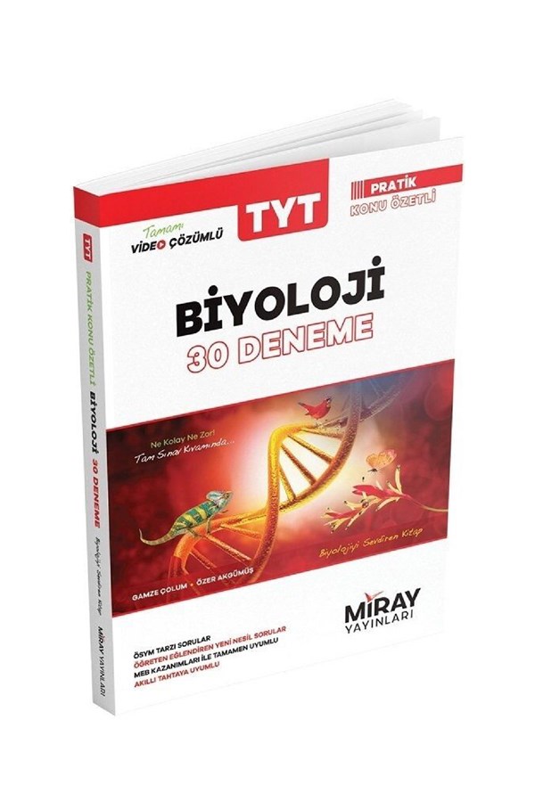 Miray Yayınları TYT Biyoloji 30 Deneme Video Çözümlü