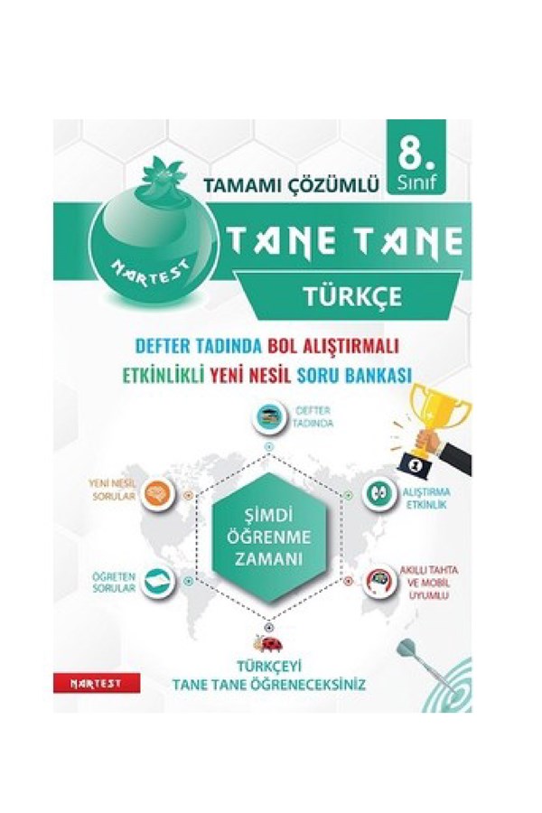 Nartest Yayınları 8.Sınıf Yeşil Defter Tadında Tane Tane Türkçe