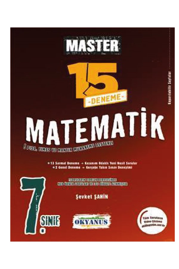 Okyanus Yayınları 7.Sınıf Master 15 Matematik Denemesi