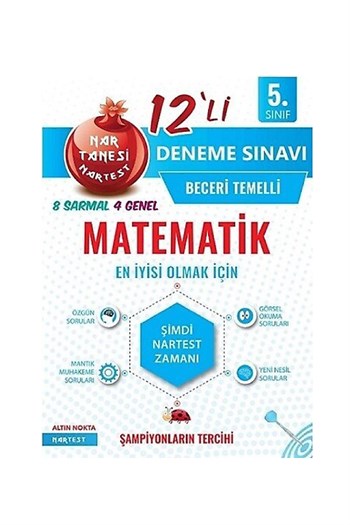 Nartest Yayınları 5.Sınıf Mavi Matematik 12 Deneme Sınavı