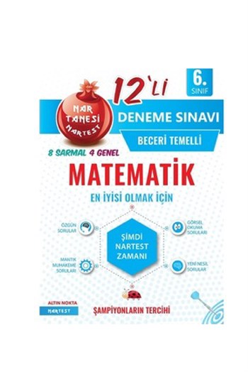 Nartest Yayınları 6.Sınıf Mavi Matematik 12 Deneme Sınavı