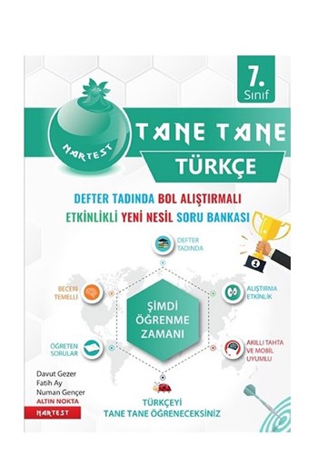 Nartest Yayınları 7.Sınıf Yeşil Defter Tadında Tane Tane Türkçe