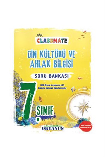 Okyanus Yayınları 7.Sınıf Classmate Din Kültürü ve Ahlak Bilgisi Soru Bankası