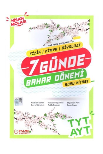 Palme Yayınevi TYT AYT Türkçe Matematik 7 Günde Bahar Dönemi Soru Kitabı